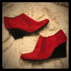 Covington Red “Suede” Booties